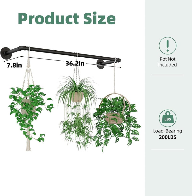 Galood Plant Hanger Indoor Hanging Planters for Indoor Plants Hanging Plant Holder Black Metal Rod(Pot/Chain/Plant not Included - Image 5